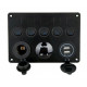 Voltmeter multi-functions 12V with USB ports and rocker switches
