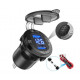 Waterproof boat voltmeter with dual USB charging port 3 Quick Charge 36W